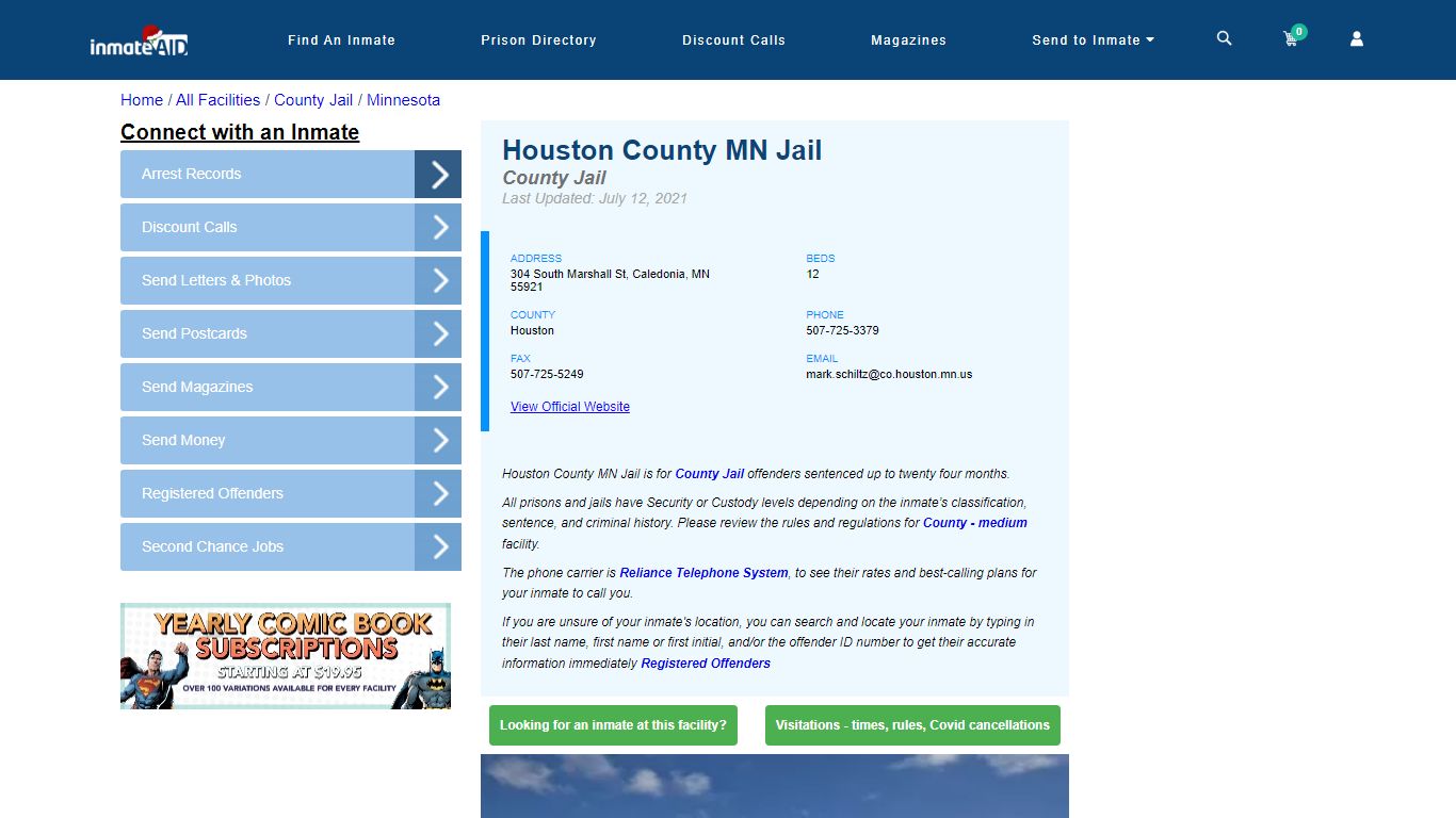 Houston County MN Jail - Inmate Locator - Caledonia, MN