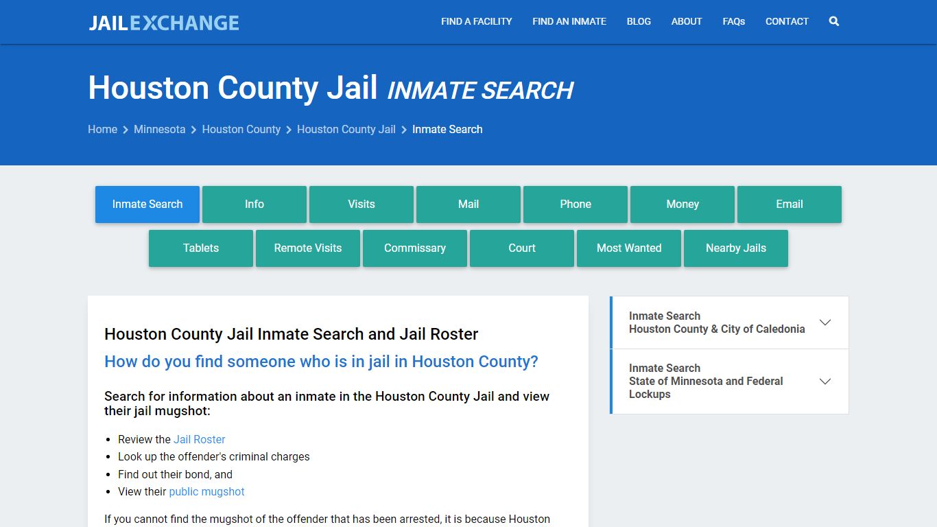 Inmate Search: Roster & Mugshots - Houston County Jail, MN