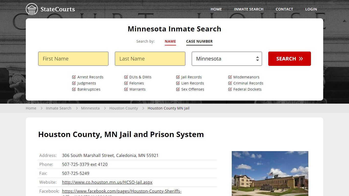 Houston County, MN Jail and Prison System - State Courts